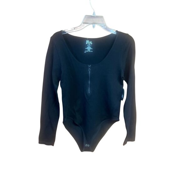 FCT Womans Fine Ribbed Bodysuit Black Sz XL NWOT - Picture 1 of 7